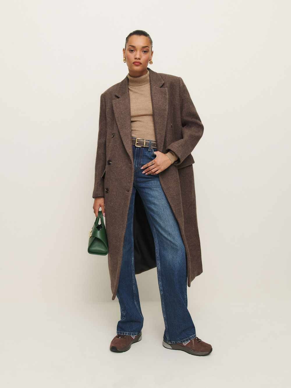 NWT Reformation Lucas Coat in Chestnut